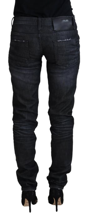 Acht Black Cotton Low Waist Slim Fit Women Casual Denim Women's Jeans