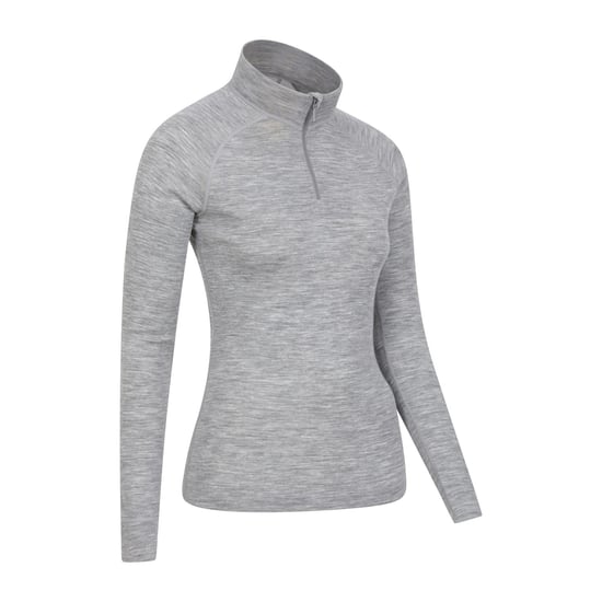 Mountain Warehouse Womens/Ladies Merino Wool Zip Neck Thermal Top (Grey)