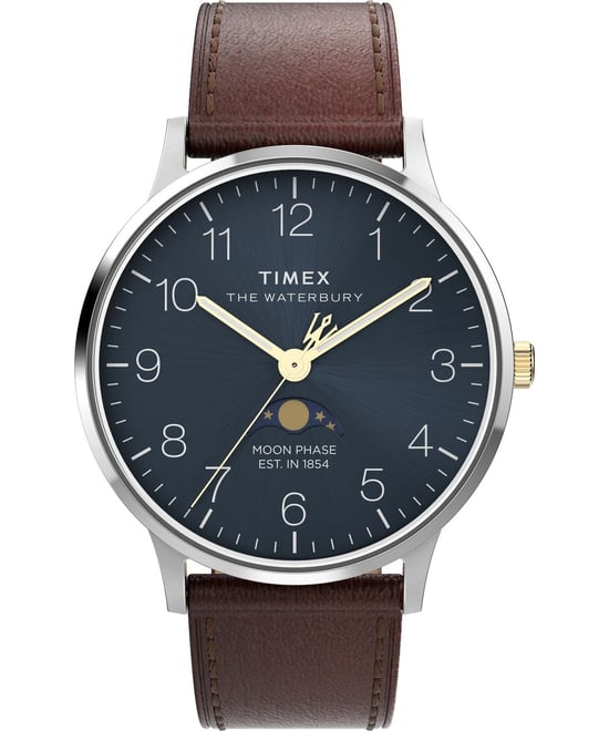 Timex Waterbury Classic Mondphasen Herrenarmbanduhr braun TW2W75600 - Image 1