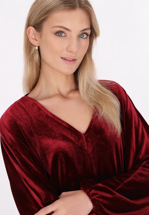 Dreimaster Bluse Damen dunkelrot - Image 5