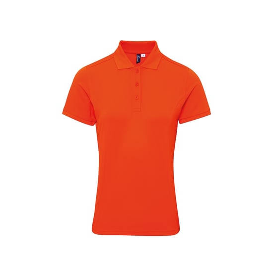 Premier Damen Polo-Shirt Coolchecker mit CoolPlus (Orange) - Image 1