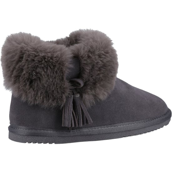 Hush Puppies Ayana Wildleder und Kunstfell Damen Grau Hausschuhe - Image 2