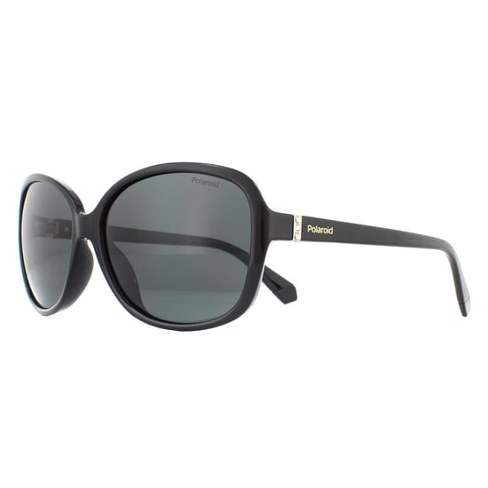 Polaroid Butterfly Womens Black Grey Polarized Sunglasses