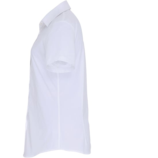Premier Womens/Ladies Stretch Fit Poplin Short Sleeve Blouse (White)