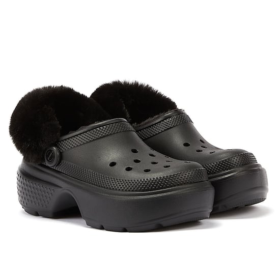 Stomp Lined Pantoletten - Crocs - Thermoplastik - Schwarz - Image 1