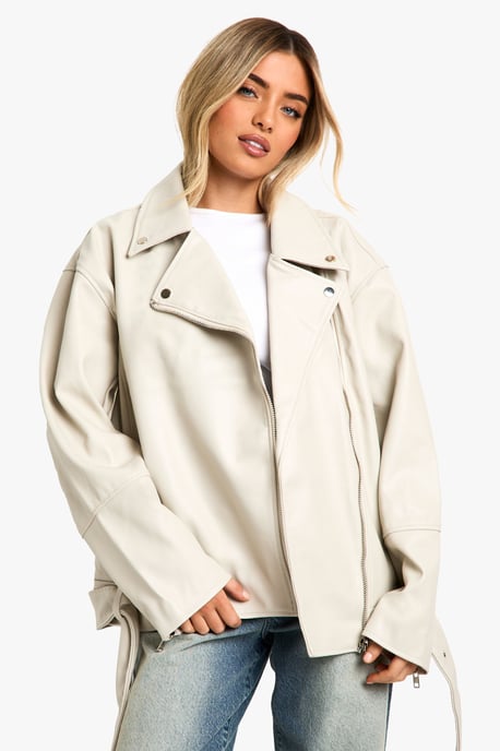 Super Oversized Belted Biker Jacket
