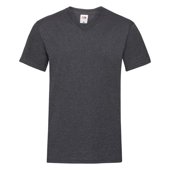 Fruit Of The Loom Valueweight T-shirt für Männer mit V-Ausschnitt, kurzärmlig (Dunkelgrau meliert) - Image 1