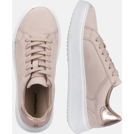 Hush Puppies Camille Leder Damen Blush Turnschuhe - Image 6