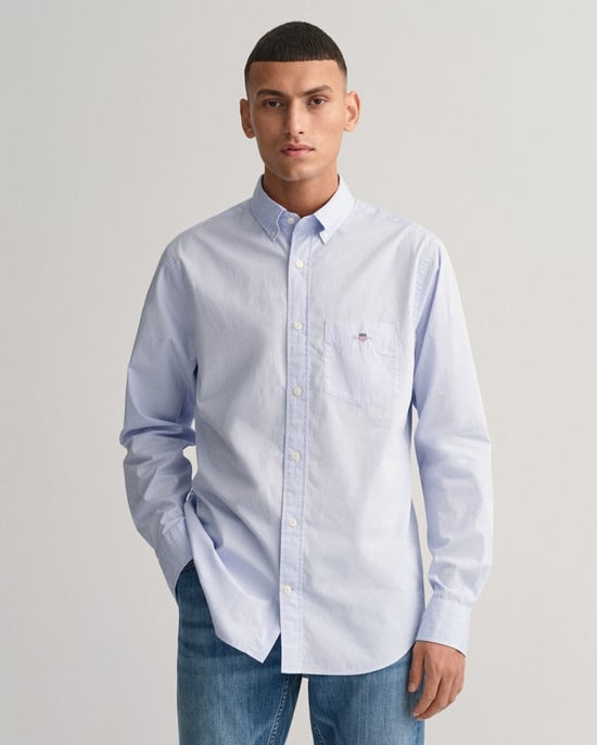 GANT Mens Regular Fit Long Sleeve Poplin Shirt - Image 1