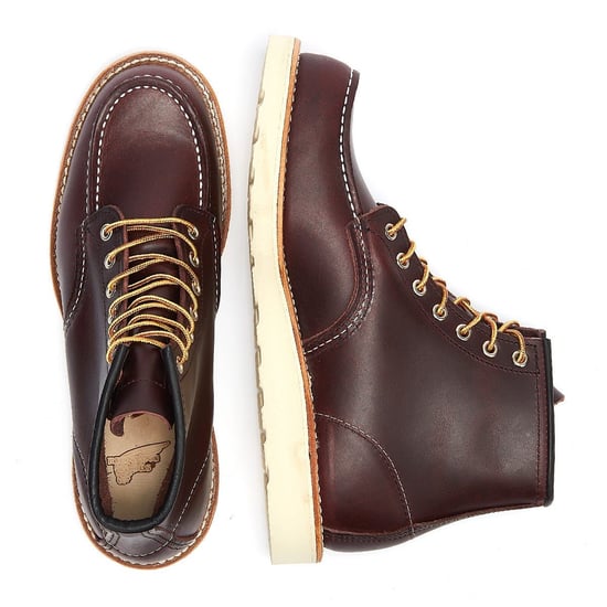 Red Wing Schuhe Classic Moc Toe Excilbur Mens Black Cherry Stiefel - Image 6
