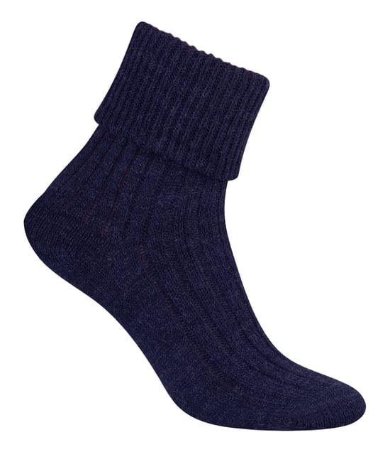 Womens Wool Bed Socks | Steven | Super Soft Cosy Lounge Sleep Socks - Navy