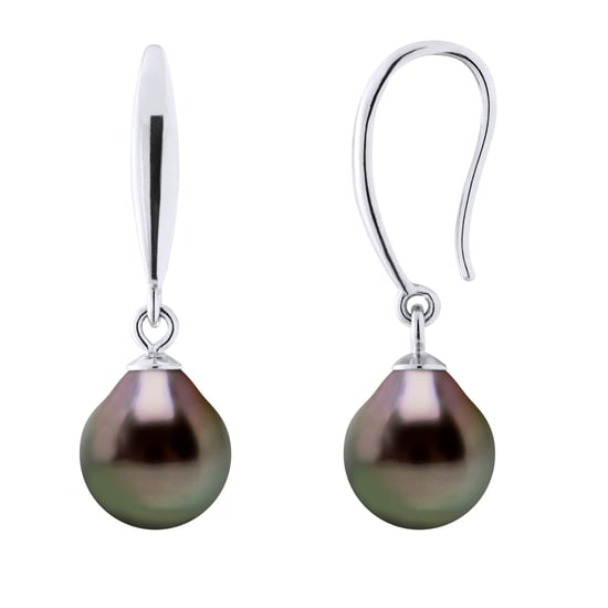 Ohrringe aus Silber 925 und echten Tahiti-Zuchtperlen Birne 8-9 mm - Image 1