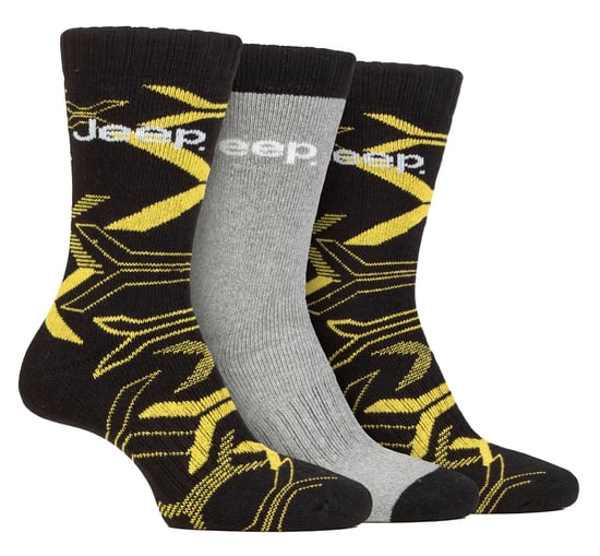 Herren Walking Boot Socken | Jeep | Völlig Kissen Anti Blister Camoflauge Socken, gestrickt Recycled Cotton Camo Socken - Schwarz / Gelb - Image 1