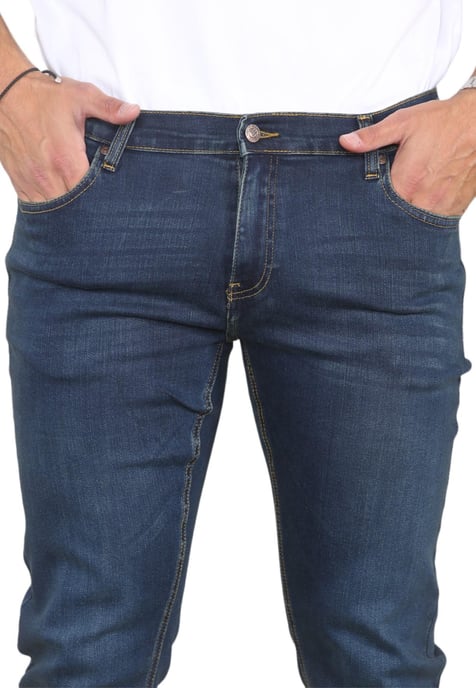 MYT Herren-Jeans mit geradem Bein, Hyper-Stretch-Denim in Dunkelblau - Image 4