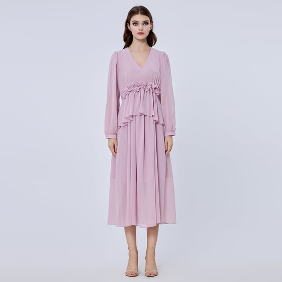 Langes Rüschenkleid aus Chiffon - Image 1