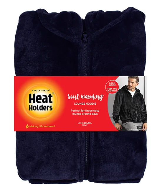 Wärmehalter - Mens Soul Warming Soft Fleece Lounge Hoodie - Navy - Image 2