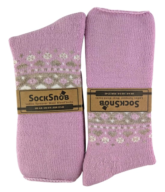 Sock Snob Damen Turn Over Top Warme Thermo-Winter-Nordic-Bettsocken - Image 2