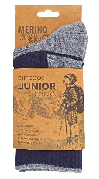 Kinder Merinowolle Wandern Socken | Comodo | Anti Blister Socken - Navy - Image 2
