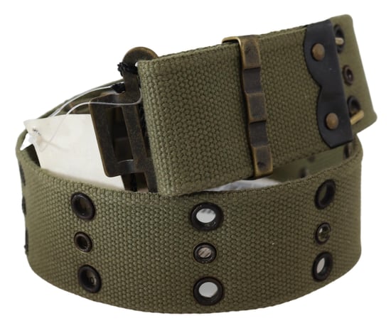 Ermanno Scervino Ceinture verte 100% coton à boucle bronze rustique pour femme - Image 2