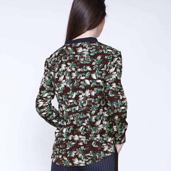 Satin-Kolibri-Bluse und Blätterdruck - Image 2