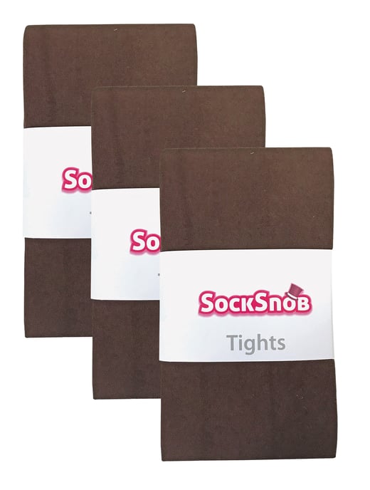 3 Paar Multipack Damen farbige undurchsichtige 80 Denier Strumpfhosen | Socken Snob | einfarbige Blockfarbe Strumpfhosen - Braun - Image 2