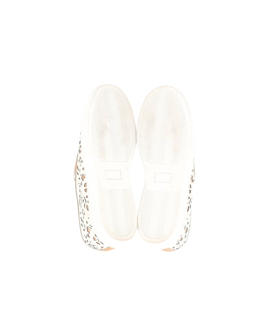 Charlotte Olympia Cool Cats Laser-Cut Slip-On Sneakers aus cremefarbenem Leder - Image 6
