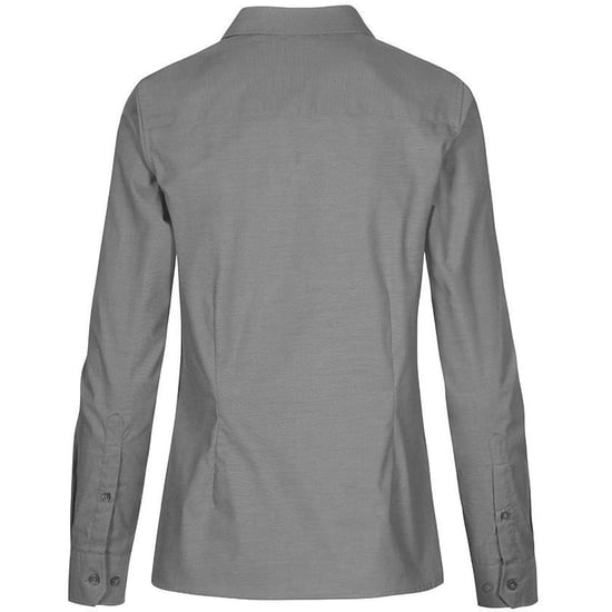 Russell Collection Easy Care Oxford Bluse, Langarm (Silber) - Image 2