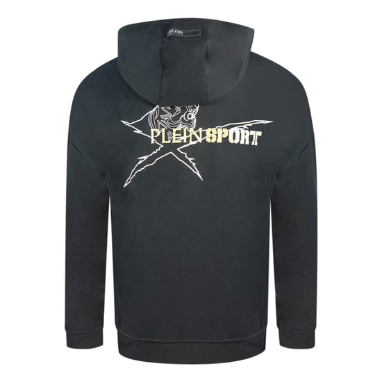 Plein Sport Block Logo auf Brust Schwarz Hoodie - Image 2