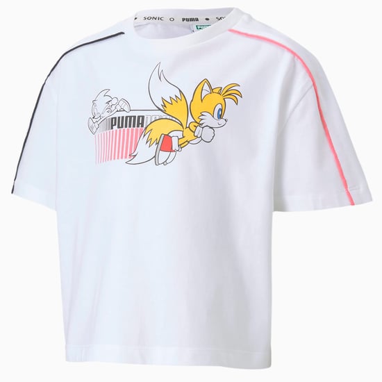 Puma x Sega Sonic Graphic Kurzarm-T-Shirt mit Rundhalsausschnitt, weiß, für Kinder - Image 1