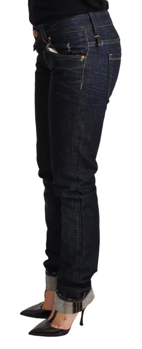 Acht Dark Blue Cotton Slim Fit Jeans