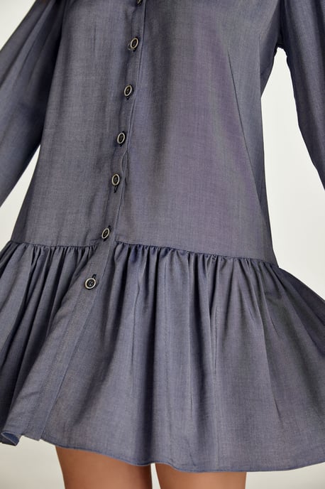 Blaues Kleid im Denim-Stil mit Knöpfen - Image 3