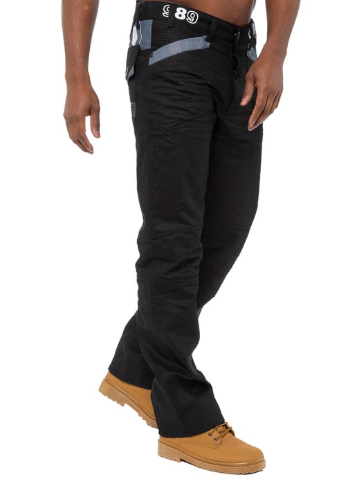 Enzo | Herren Schwarz Beschichtete Denim Jeans - Image 2