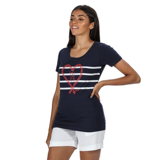 Regatta Damen T-Shirt Filandra IV mit Grafik-Druck, kurzärmlig (Marineblau/Maritim) - Image 5