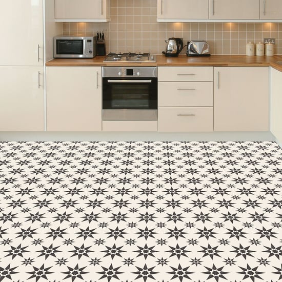 Alabaster and Pebble Granada Heritage Tiles Floor Stickers 120cm x 60 cm, Kitchen, Bathroom, Living room, Self-adhesive