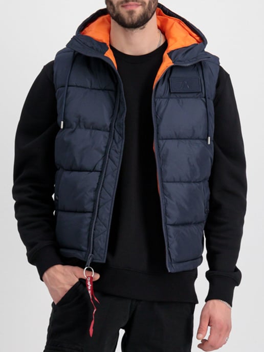 Alpha Industries Kapuzen-Puffer-Weste FD Blau - Image 1