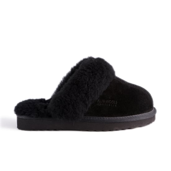 Aus Wooli "Sydney" Australia Sheepskin Wool Slippers, Black