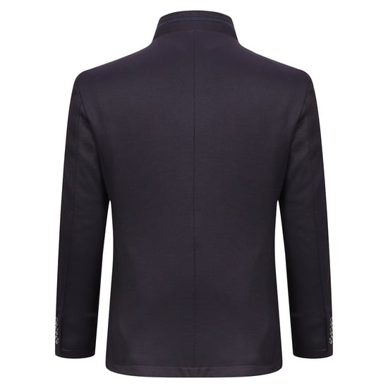 Men's Short Slim Fit Coat with Stand-Up Collar Business Casual Wool Overcoat Red