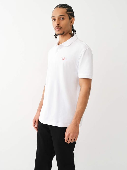 Relaxed Buddha Patch Polo in White