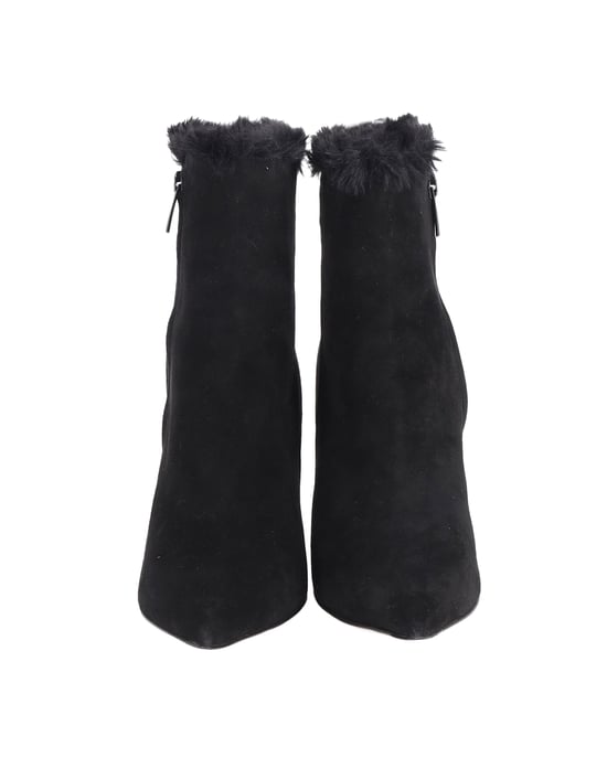 Gianvito Rossi Stiefeletten mit Fellfutter aus schwarzem Wildleder - Image 2