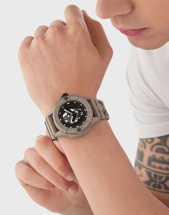 Philipp Plein The $kull Ecoceramic Herren Taupe Uhr PWUBA0323 - Image 3