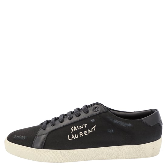 Saint Laurent Court Classic Sl/06 Bestickte Sneakers Schwarz - Image 2