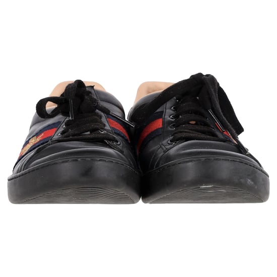 Gucci Ace Bee Low-Top Sneaker aus schwarzem Kalbleder - Image 3