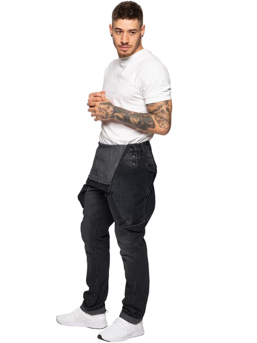 Enzo | Herren Denim Overall Latzhose - Schwarz - Image 2