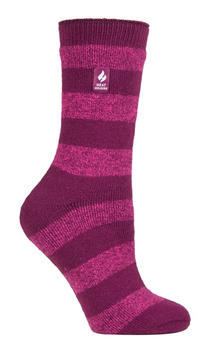 Heat Holders Lite - Isolierte Thermosocken für Damen | Mehrere Designs einschließlich Argyle Streifen Herzen Sterne | Warme Socken für den Winter - Deep Fuchsia/ Berry (Bologna) - Image 1