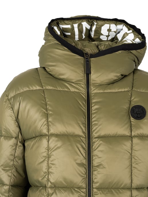 Plein Sport Small Circle Logo gesteppte grüne Jacke - Image 3