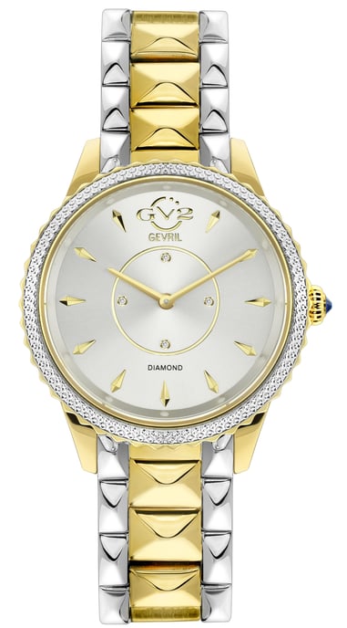 GV2 Siena Women's Swiss Quartz Diamond Silver Dial Stainless Steel Watch