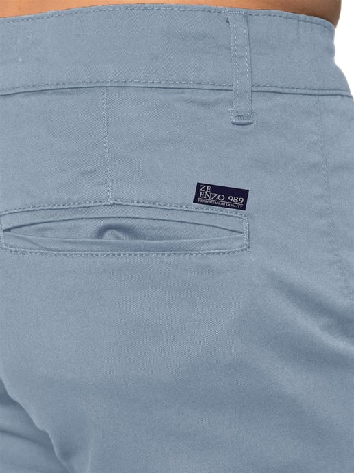 Enzo Herren Slim Fit Stretch Chino Shorts - Image 3