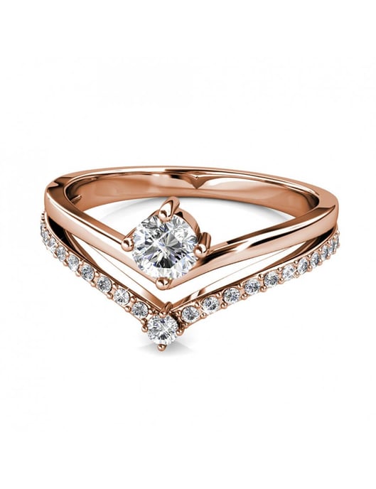 Zinnia Ring - Roségold und Kristall - Image 4