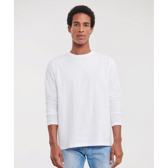 Russell - T-Shirt für Herren Langärmlig (Weiß) - Image 2