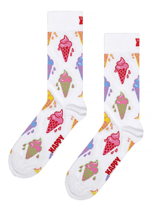 Eiscreme-Socken | Happy Socks | Lustige Geschenk-Socken - Weiß - Image 2